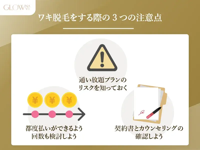 ワキ脱毛の注意点