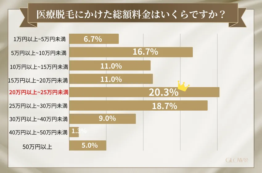 医療脱毛にかけた総額料金（医療脱毛）