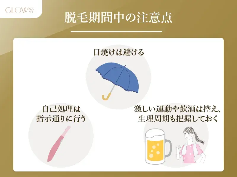 医療脱毛期間中の注意点